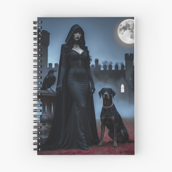 Item preview, gothic lady – dark fantasy elegance – castle night scene designed and sold by Traumrausch.