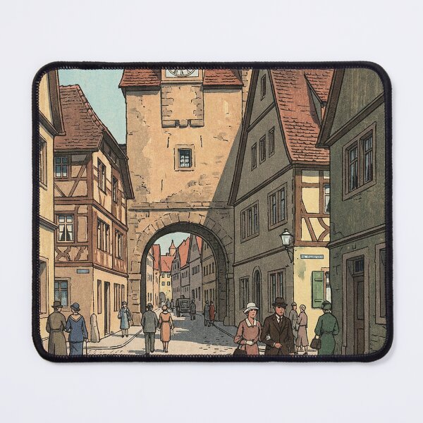 Item preview, Markus Tower of Rothenburg ob der Tauber Japanese Woodblock Print designed and sold by Takeda-art.
