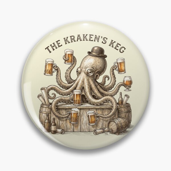 Aperçu de l'œuvre Le fût du Kraken – Design vintage de barman-barman à bière en forme de pieuvre créée et vendue par Imaginationbeyond.