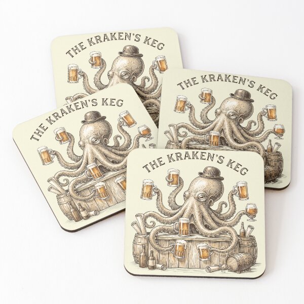 Item preview, The Kraken’s Keg – Vintage Octopus Bartender Beer Tavern Design designed and sold by Imaginationbeyond.