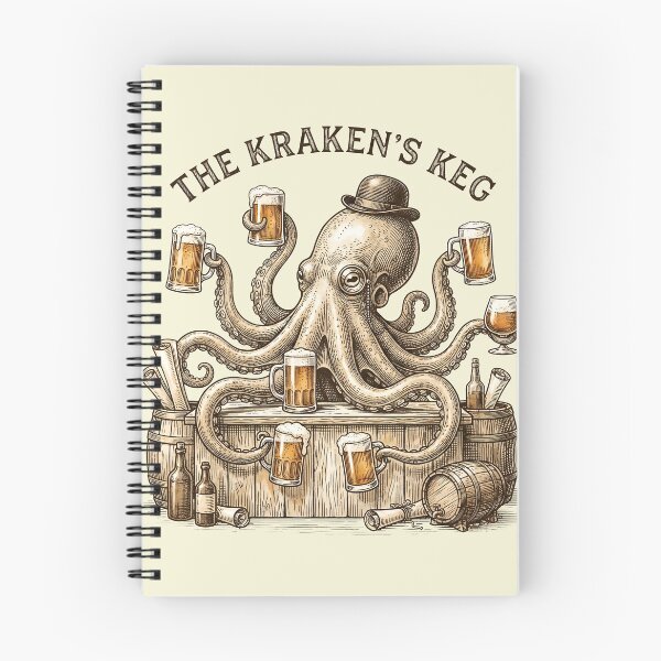 Item preview, The Kraken’s Keg – Vintage Octopus Bartender Beer Tavern Design designed and sold by Imaginationbeyond.