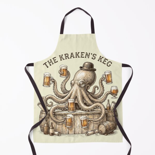 Item preview, The Kraken’s Keg – Vintage Octopus Bartender Beer Tavern Design designed and sold by Imaginationbeyond.