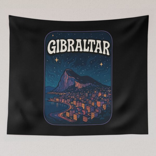 Item preview, Gibraltar In Night Travel designed and sold by TomFrontierArt.