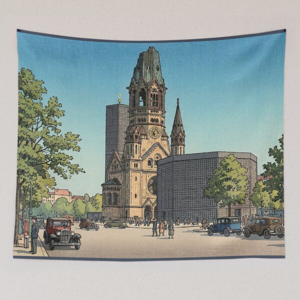 Item preview, Kaiser Wilhelm Memorial Church Japanese Woodblock Print designed and sold by Takeda-art.