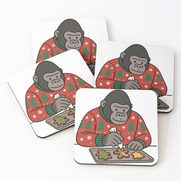 Item preview, Gorilla Decorating Christmas Cookies – Funny Festive Character designed and sold by Confuzz1ed.
