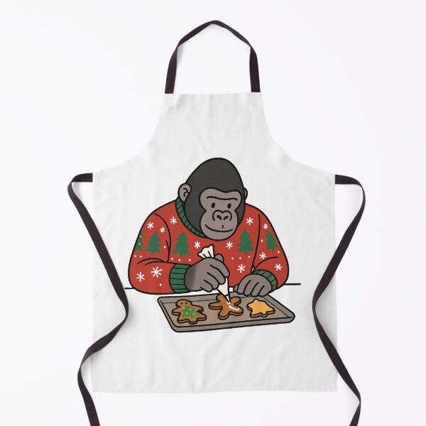 Item preview, Gorilla Decorating Christmas Cookies – Funny Festive Character designed and sold by Confuzz1ed.