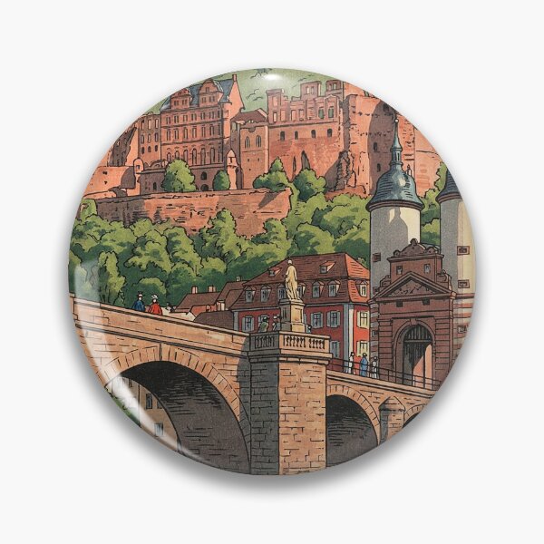 Item preview, Old Bridge of Heidelberg Japanese Woodblock Print designed and sold by Takeda-art.