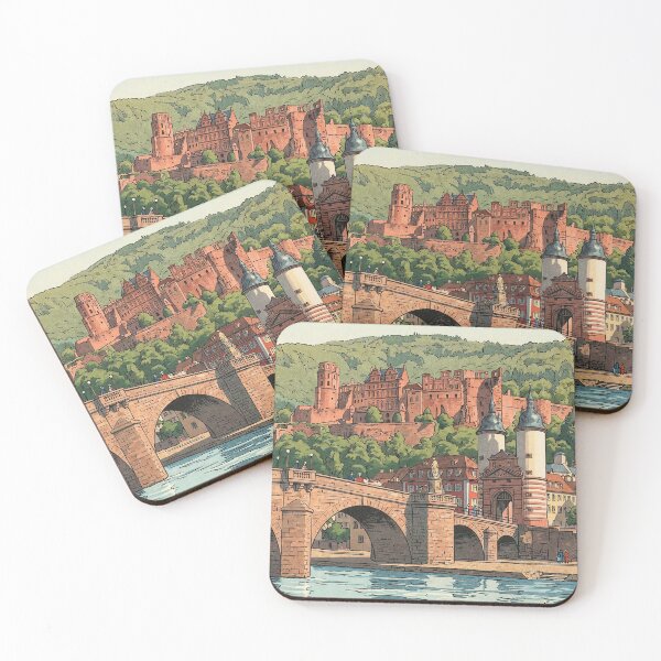 Item preview, Old Bridge of Heidelberg Japanese Woodblock Print designed and sold by Takeda-art.