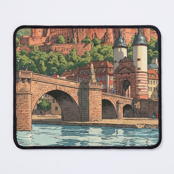 Item preview, Old Bridge of Heidelberg Japanese Woodblock Print designed and sold by Takeda-art.