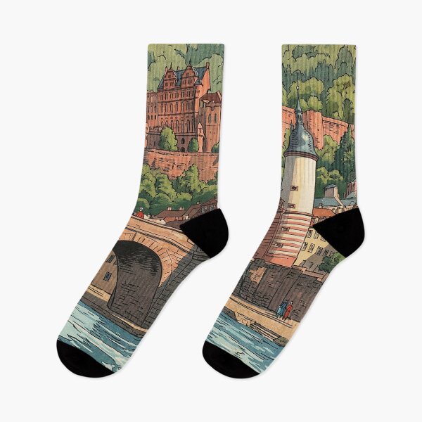 Item preview, Old Bridge of Heidelberg Japanese Woodblock Print designed and sold by Takeda-art.