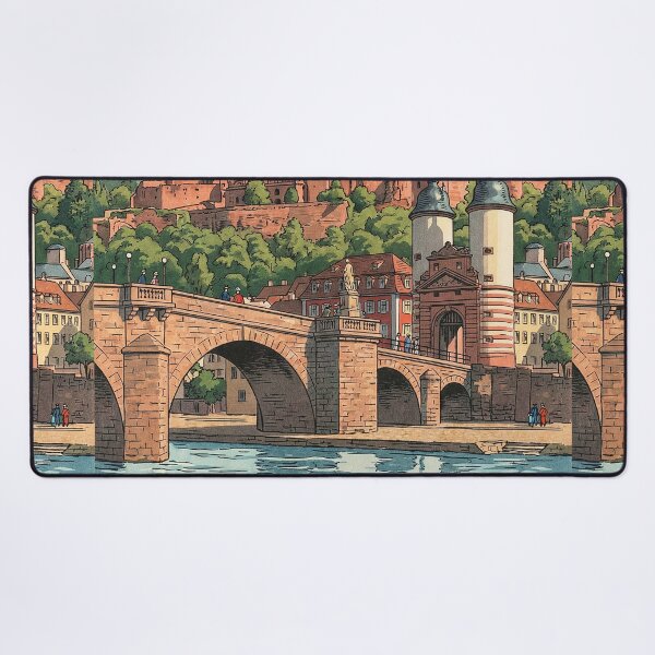 Item preview, Old Bridge of Heidelberg Japanese Woodblock Print designed and sold by Takeda-art.
