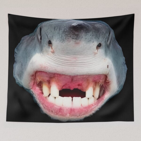 Item preview, Shark Meme Parody Jaws Missing Teeth designed and sold by The Art by Rossouw.