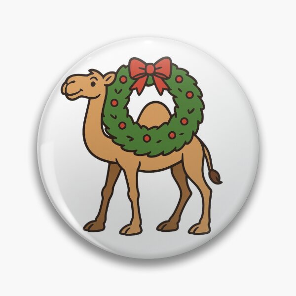 Item preview, Camel Carrying Christmas Wreath – Unique Festive Animal designed and sold by Confuzz1ed.
