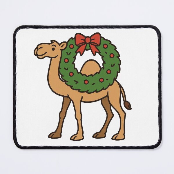 Item preview, Camel Carrying Christmas Wreath – Unique Festive Animal designed and sold by Confuzz1ed.