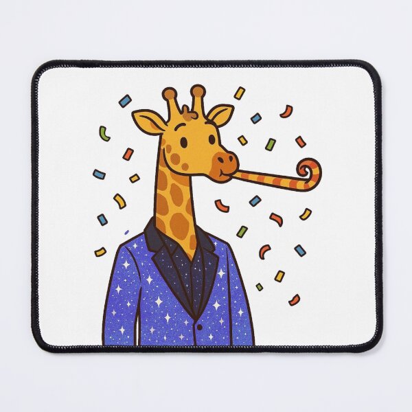 Item preview, Giraffe with Party Horn in Sparkly Blazer – Fun New Year Character designed and sold by Confuzz1ed.