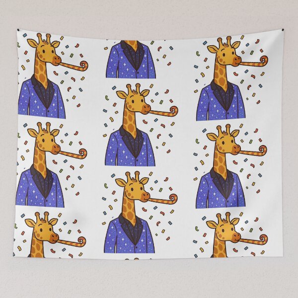 Item preview, Giraffe with Party Horn in Sparkly Blazer – Fun New Year Character designed and sold by Confuzz1ed.