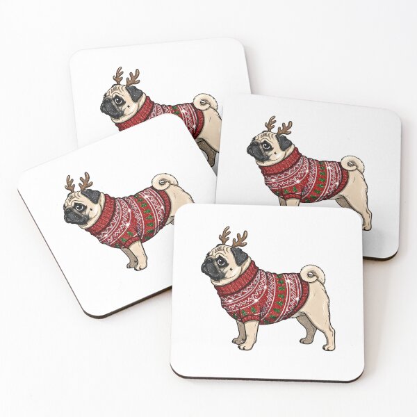 Item preview, Pug Reindeer Dog- Pug Christmas  designed and sold by Steele-Art.