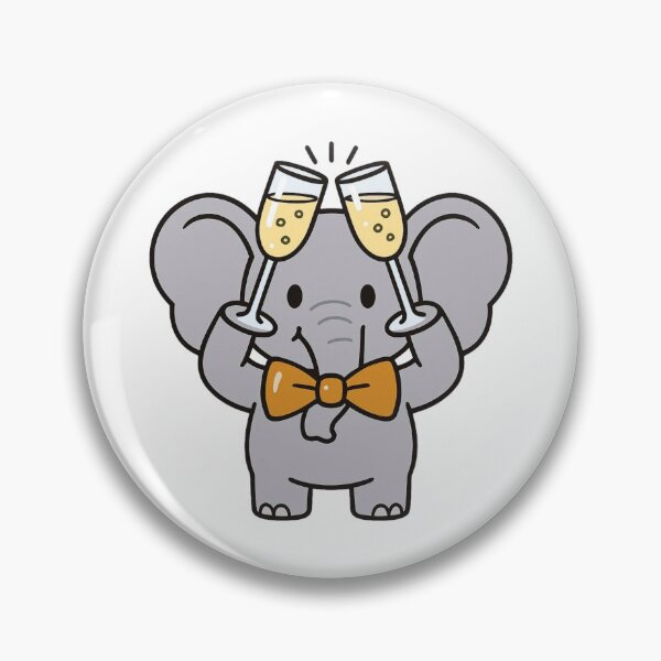 Item preview, Elephant Clinking Glasses in Shiny Bow Tie – New Year Party Animal designed and sold by Confuzz1ed.