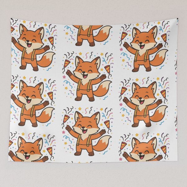 Item preview, Fox with Confetti Poppers in Glitter Suspenders – New Year Character designed and sold by Confuzz1ed.