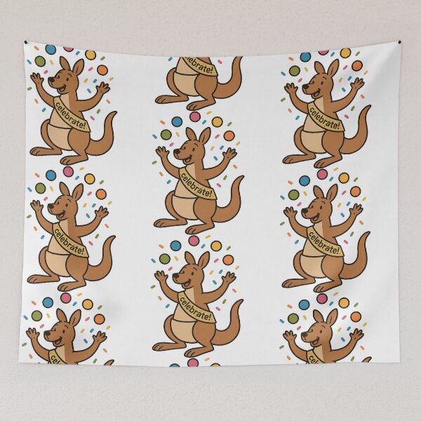 Item preview, Kangaroo Juggling Confetti with Celebrate Sash – New Year Character designed and sold by Confuzz1ed.