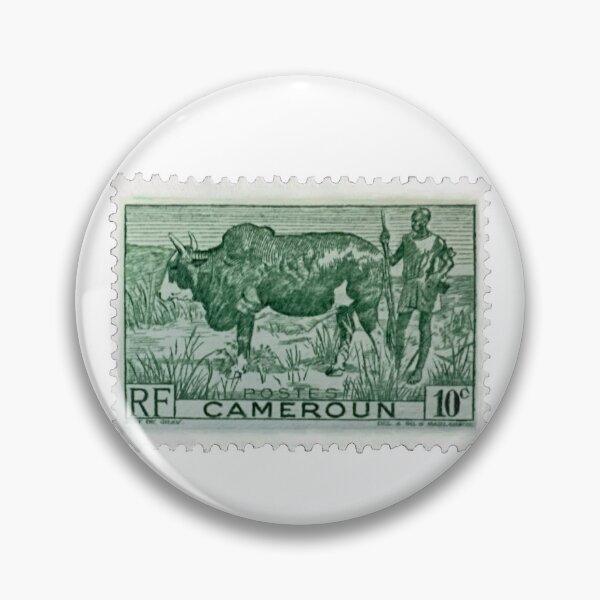 Item preview, Vintage Cameroon Ox Green Postage Stamp designed and sold by red-amber65.