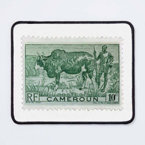 Item preview, Vintage Cameroon Ox Green Postage Stamp designed and sold by red-amber65.
