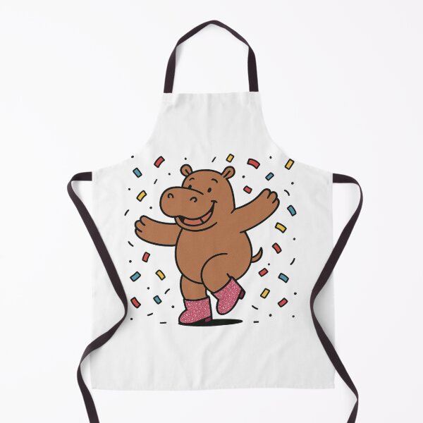 Item preview, Hippo Dancing in Confetti with Glitter Boots – Fun New Year Character designed and sold by Confuzz1ed.