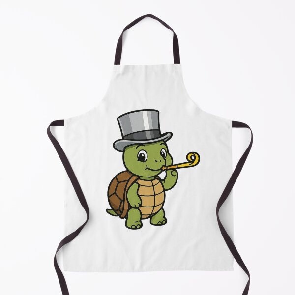 Item preview, Turtle in Silver Top Hat with Party Horn – Cute New Year Character designed and sold by Confuzz1ed.