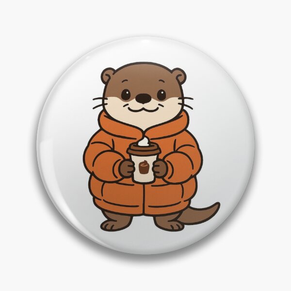 Item preview, Otter in Oversized Puffer Jacket Holding Hot Chocolate designed and sold by Confuzz1ed.