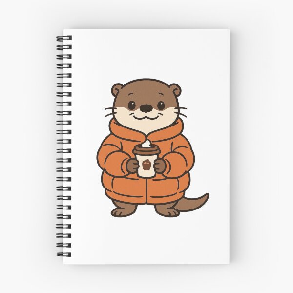 Item preview, Otter in Oversized Puffer Jacket Holding Hot Chocolate designed and sold by Confuzz1ed.