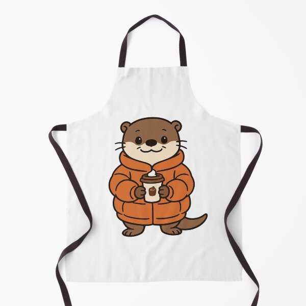 Item preview, Otter in Oversized Puffer Jacket Holding Hot Chocolate designed and sold by Confuzz1ed.