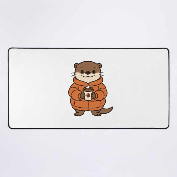 Item preview, Otter in Oversized Puffer Jacket Holding Hot Chocolate designed and sold by Confuzz1ed.