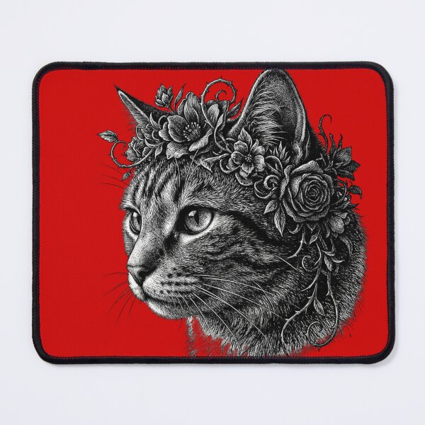 Item preview, Unisex Floral Crown Cat Ink Drawing Tee, Hoodie & Sweatshirt, Hyper-Detail Line Art designed and sold by Zippy Creation.