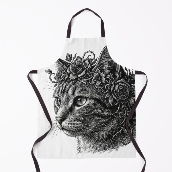 Item preview, Unisex Floral Crown Cat Ink Drawing Tee, Hoodie & Sweatshirt, Hyper-Detail Line Art designed and sold by Zippy Creation.