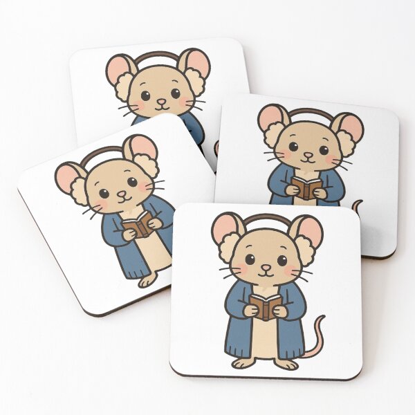 Item preview, Mouse in Cardigan and Earmuffs Holding a Book designed and sold by Confuzz1ed.