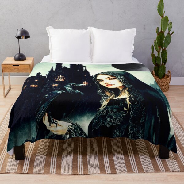 Item preview, gothic witch – raven companion – dark castle fantasy art designed and sold by Traumrausch.