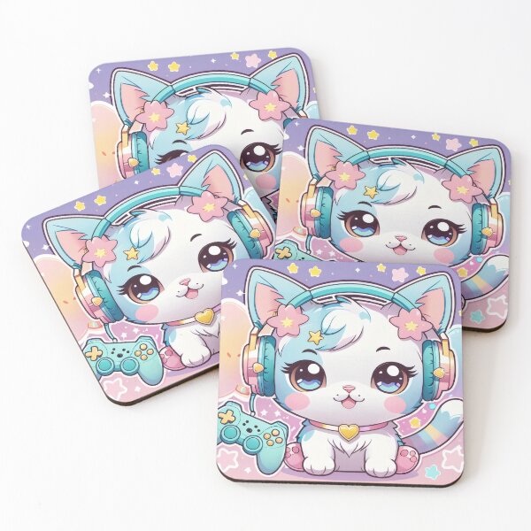 Item preview, Kawaii Gamer Cat – Cute Chibi Gaming Kitty Sticker designed and sold by Visualynx.