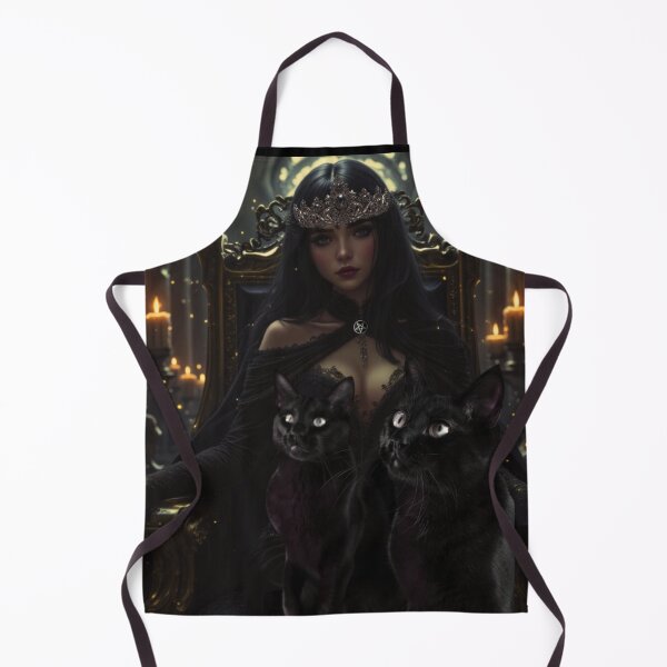 Item preview, gothic witch queen – dark throne – black cats familiar art designed and sold by Traumrausch.