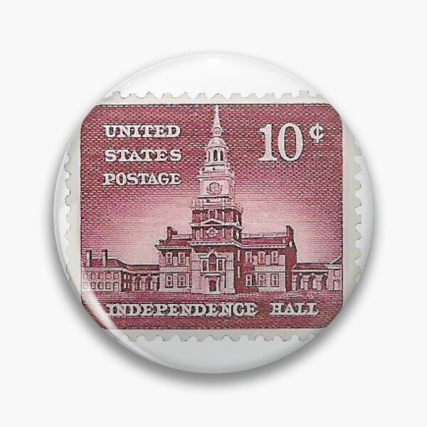 Item preview, Vintage USA Independence Hall Sepia Postage Stamp designed and sold by red-amber65.