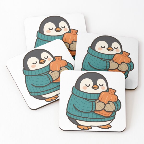 Item preview, Penguin in Chunky Sweater Hugging a Heat Pack designed and sold by Confuzz1ed.