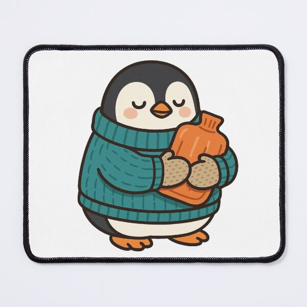 Item preview, Penguin in Chunky Sweater Hugging a Heat Pack designed and sold by Confuzz1ed.