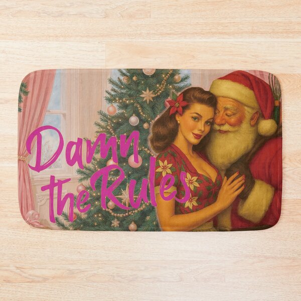 Item preview, Damn the Rules — Retro Housewife × Santa Naughty Christmas Art designed and sold by Mog Mog Eatalot – Tokyo x A’dam Mashup.