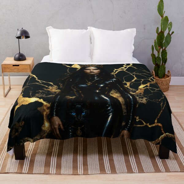 Item preview, Dark Glam Witch – Black Latex Queen – Gold Marble Art designed and sold by Traumrausch.