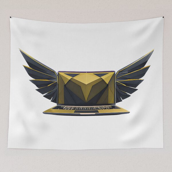 Item preview, Winged Laptop Digital Freedom | Entrepreneur Remote Work Gift designed and sold by HustleHardCo.
