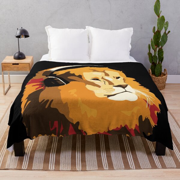 Item preview, Music listening Lion with headphones designed and sold by DanceDeck.