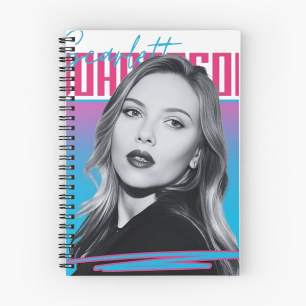 Item preview, Art - Scarlett Johansson Monochrome Portrait With Blue-Pink Neon Gradient Typography designed and sold by WalSaue.