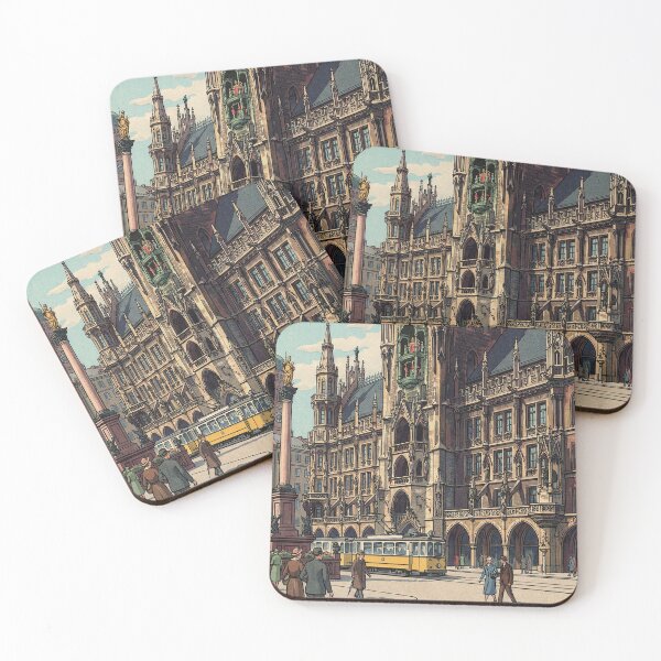 Item preview, Marienplatz of Munich Japanese Woodblock Print designed and sold by Takeda-art.