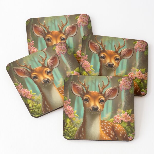 Item preview, Cute Deer in Floral Forest designed and sold by PetsArt.