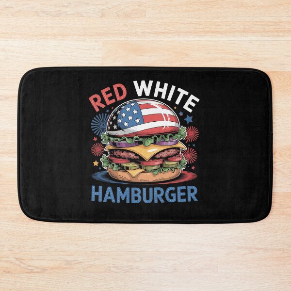 Item preview, Red White And Hamburger 4Th Of July Us Flag designed and sold by SiegridOffical.