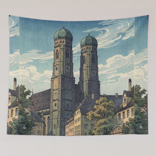 Item preview, Frauenkirche of Munich Japanese Woodblock Print designed and sold by Takeda-art.